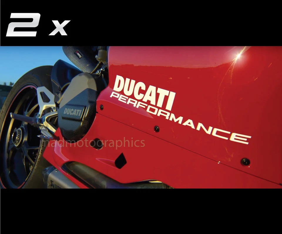 DUCATI PERFORMANCE side fairing vinyl stickers decals 899 1199 1299 Panigale S R - Image 1 of 3