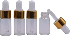 15Pcs Glass Essential Oil Dropper Bottles Clear Mini 1ml/2ml/3ml 3ml, White - Picture 1 of 7