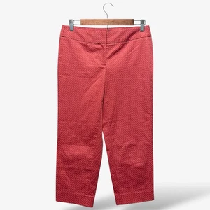 Talbots Signature Cropped Pants Red Polka Dot Size 2P Nautical Preppy Casual - Picture 1 of 9