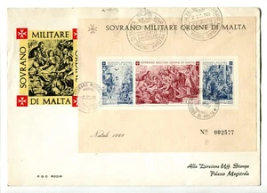 SMOM Foglietto Natale 1968 su FDC - Picture 1 of 1