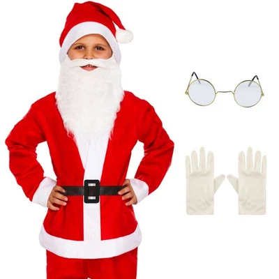 Childrens Kids Boys Girls Santa Claus Fancy Dress Costume Outfit 4-12 Christmas