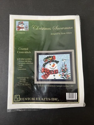 Kit de punto de cruz contado Kustom Krafts / Dyan Allaire "Christmas Snowman" Foto 1 de 4