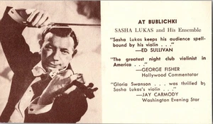 Sasha Lukas Violinist Bublichki Russian Cafe Hollywood California CA Postcard - Picture 1 of 2