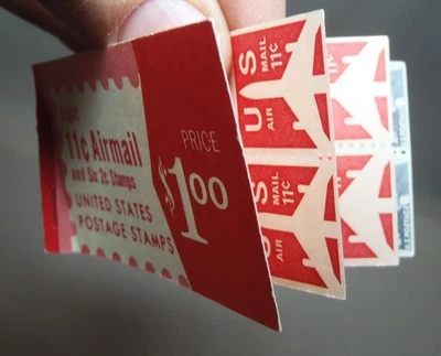 US 1968 Complete Air Mail Stamp Booklet # BKC21 Mint OG NH SCV$8 - Image 1 of 4