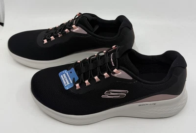 Women's Skechers slip on shoes Size 9 wide fit Black w pink comfort memory foam - Image 1 of 4