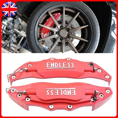 3D Metal Brake Caliper Covers Universal Front & Rear Large Car New Red - Image 1 of 4