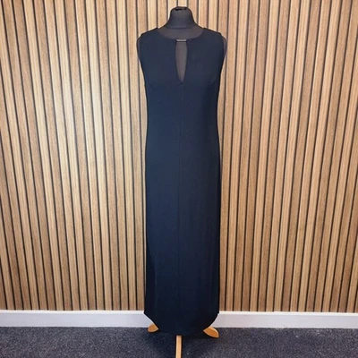Vestido de Noche Max Mara Pianoforte Reino Unido 14 Negro Maxi Largo Ajustado Abertura Recta Foto 1 de 4