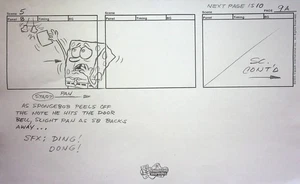 Bob Esponja Pantalones Cuadrados 1999 Estudio de Producción Guión Gráfico Copia Página Nickelodeon - Imagen 1 de 2