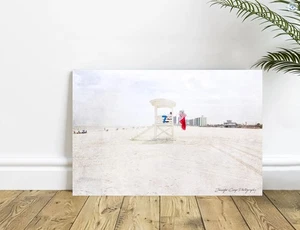 Gulf Shores Lifeguard Chair Ocean Beach Wave Coastal Landscape Photography Print - Picture 1 of 5