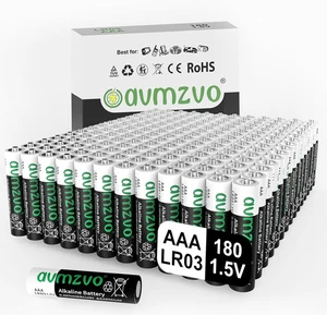 Batterie AAA LR03, 180 Pezzi, Alcaline Da 1,5 V, Batteria a Lunga Durata, Potent - Foto 1 di 12