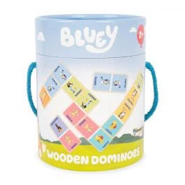 Bluey - Wooden Dominoes Set (29 Pieces) Activity Toy Suitable for Ages 3