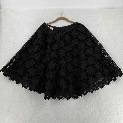 RED VALENTINO Women's Floral Lace Mini Skirt Women Silk Black Size 40 - Image 1 of 4