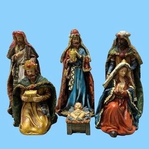 Christmas Nativity Set 6 Pc Resin Figures Mary Jesus Wise Men Holiday Decor TII - Picture 1 of 24