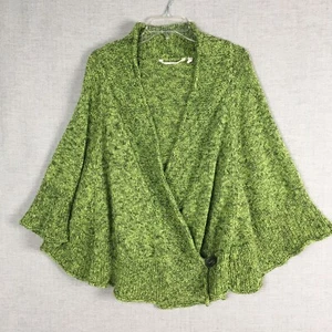 Suéter Soft Surroundings para mujer S/M verde Chiang Mai cárdigan tejido jaspeado - Imagen 1 de 8