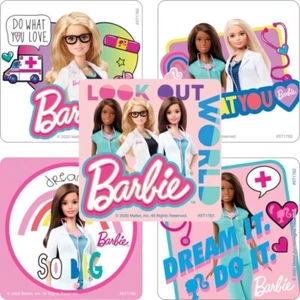 Barbie Stickers x 5 - Birthday Party Supplies - Pink Dolls Loot Barbie Doctor - Picture 1 of 6