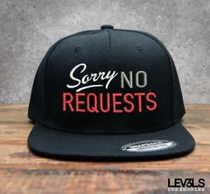 DJ SORRY NO REQUEST SNAPBACK BASEBALL CAP TECHNICS VINYL DJ EDM DJ HIP HOP DJ - Picture 1 of 9