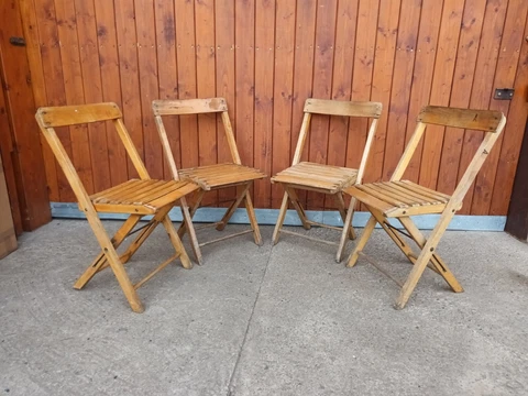 Garden Seat Folding Chair Rockabilly Beer Chair Vintage Wood 50er Retro 1/34 Cover