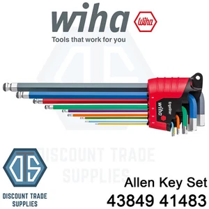 Wiha L Key Set ErgoStar Holder Hexagonal 9 Piece Allen Key Ball End 43849 41483 - Picture 1 of 1