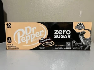 Dr. Pepper Zero Sugar Cream Soda Jurassic World Rebirth Velociraptor 2025 Sealed - Picture 1 of 2