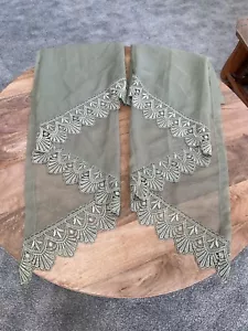 (2) Semi-sheer Jabot Curtain Valance w/Rod Pockets ~ 42”x 38” ~ Polyester ~ New - Picture 1 of 8