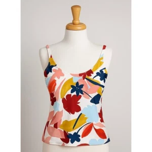 Catalina Multicolor Floral Print Tankini Swim Top XL Scoop Neck NWT Stretch - Picture 1 of 8