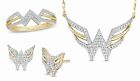 Wonder Woman Pendant & Earring Set With White Round CZ Ring In 925 Silver