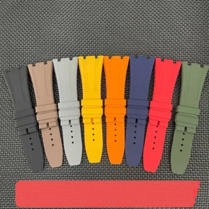 Short Rubber Watch Band Strap Fits For Audemars Piguet 15400 15500 26331 26239