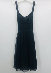 Vintage Vanity Fair Nightgown Black Lace Size 38 Satin Belt Lingerie Nylon - Picture 1 of 17