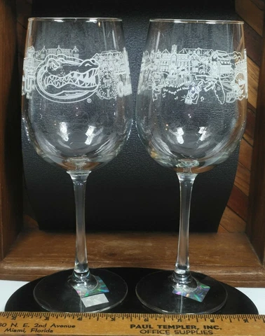 University of Florida GATORS Alumni or Super Fan - Long Stem Wine Glass Set of 2 Cover