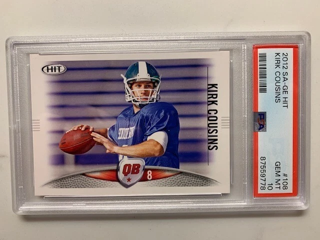 2012 SA-GE HIT #108 KIRK COUSINS RC PSA 10 Sweet card Future HOF - Image 1 of 2