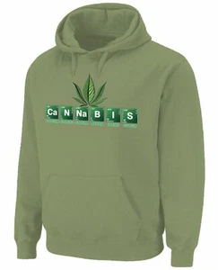Cannabis Periodic Table Marijuana Pouch Pocket Pull Over Hoodie - Picture 1 of 6