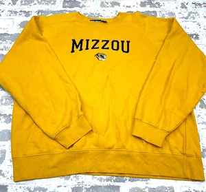 Missouri Tigers Sweatshirt Mens XL Yellow Crewneck Sweater Embroidered MIZZOU * - Picture 1 of 10
