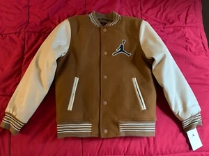 Jordan Kids' Varsity Jacket- Tan Size Large - Picture 1 of 6