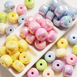 10Pcs Cylinder 20mm Acrylic Loose Beads for Jewelry Making