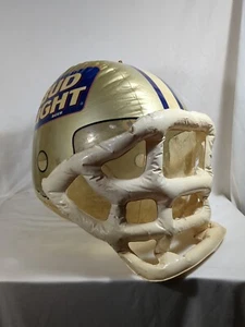 BUD LIGHT Inflatable Football Helmet Party Blow Up Big 26" Mancave Smoke Stained - Picture 1 of 13