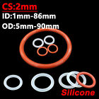 2mm CS O-Ring Silicone VMQ Food Grade O Rings Seals ID 1mm-86mm High Temperature