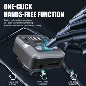 Drahtloser Bluetooth-Auto-Fm-Transmitter Mp3-Player Radio Pd-Usb-C-Ladegerät-.↑ - Picture 1 of 11