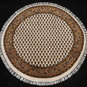 Orient Teppich Sarough 102 x 102 cm Rund Sarugh Mir Beige Handgeknüpft Sarouk - Bild 1 von 9
