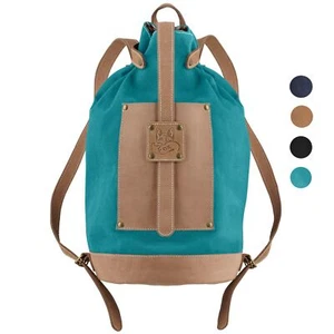 Black Forest Fox Oos Duffle City Shopping Leder Canvas Rucksack Wander Aqua Grün - Bild 1 von 8
