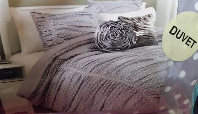 Juego de edredón completo/queen de lunares púrpura Cynthia Rowley de 3 piezas y 2 fundas Foto 1 de 4