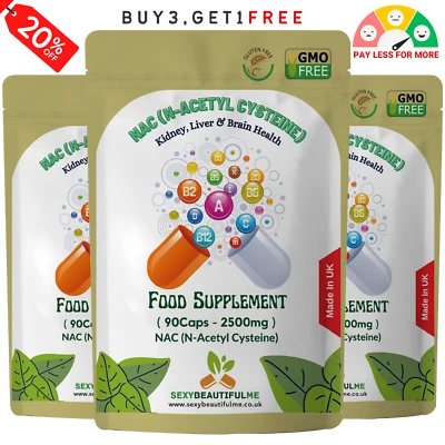 SBM NAC (N-Acetyl-Cysteine) Capsules-2500mg-Liver & Lung Support , Brain Health