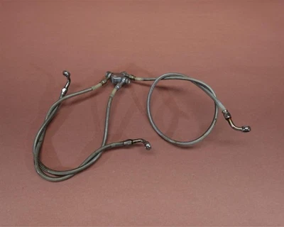 1999-2006 Harley Davidson Road King FLHRI Front Brake Caliper Hoses Lines - Image 1 of 4