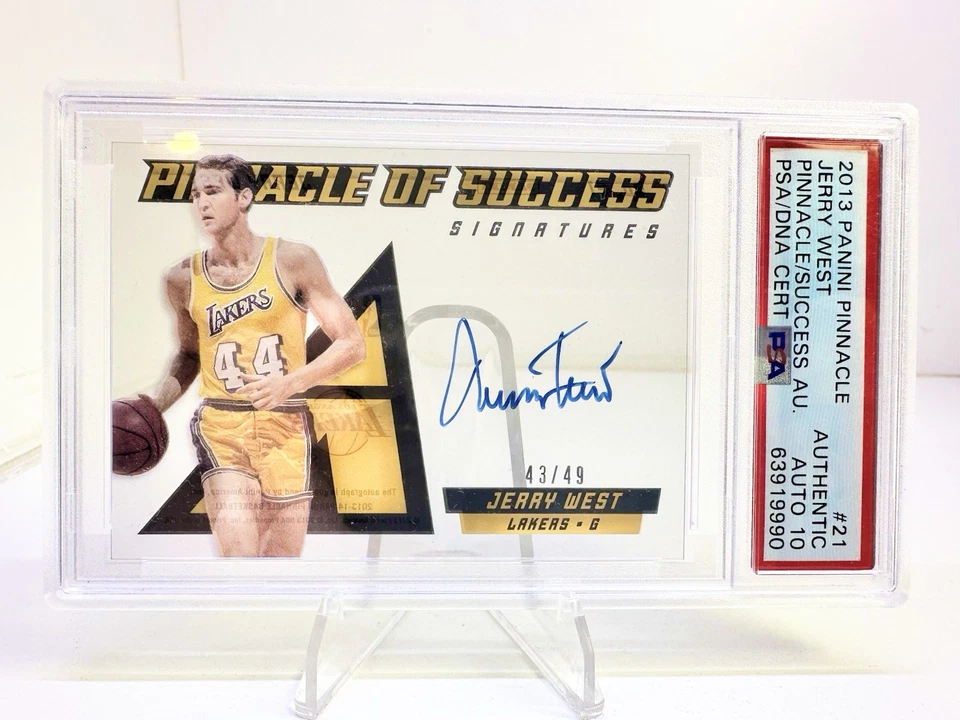 2013-14 Panini Pinnacle #21 Pinnacle of Success Auto /49 Jerry West PSA 10 - Image 1 of 1