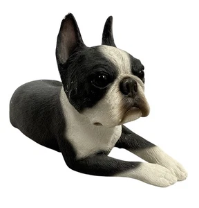 Vintage Sandicast 1985 Boston Terrier Dog Sandra Brue Handcast 3 Lb Figurine - Picture 1 of 11