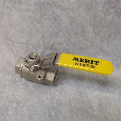 Merit Ball Valve FNPT Stainless Steel 316 Locking Handle Mountable NEW - Image 1 of 4