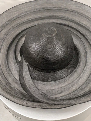 MARZA Derby 正式复古女式黑色/白色草帽带盒意大利 — 第 1/4 张图片