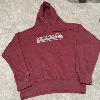 Sudadera con Capucha Quicksilver Para Hombre The Original Boardshort Co Granate Rojo Blanco Talla Mediana Foto 1 de 4