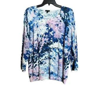 Talbots Cardigan Donna Grande Multicolore Floreale Astratto Bottone Maglione Elasticizzato - Foto 1 di 9