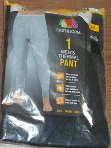 Fruit of The Loom Men's Black Thermal Waffle Long Johns Pants Size L - Picture 1 of 2