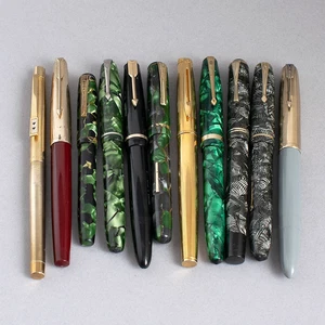 11 Vintage FOUNTAIN PENS Parker/Wyvern/Relief/Conway Stewart/Waterman/Burnham - Picture 1 of 6